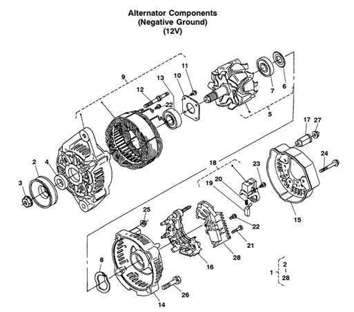 MDKBS-MDKBP/R/S-AC2-ALTERNATOR-COMPONENTS-(NEGATIVE-GROUND)-(12V)