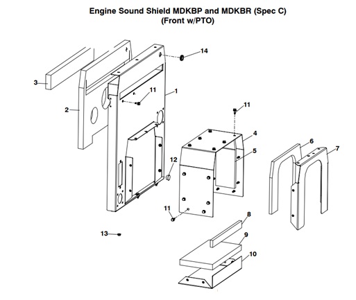 MDKBP-MDKBP/R/S-ESS10-ENGINE-SOUND-SHIELD-MDKBP-AND-MDKBR-(SPEC-C)-(FRONT-W/PTO)