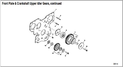 45EFOZDJ-3614-Front-Plate-&-Crankshaft-Upper-Idler-Gears,-continued