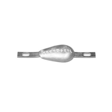 Immagine di 00350/B tear drop bolt-on anode 1kg with slotted holes H.C.200 in zinco