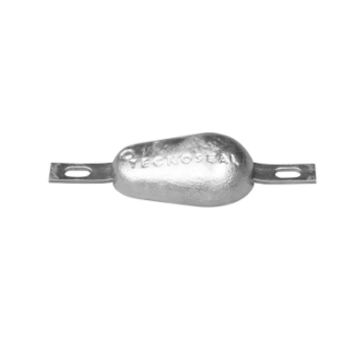 Immagine di 00351/2/B tear drop bolt-on anode 2,1kg with slotted holes H.C.200 in zinco