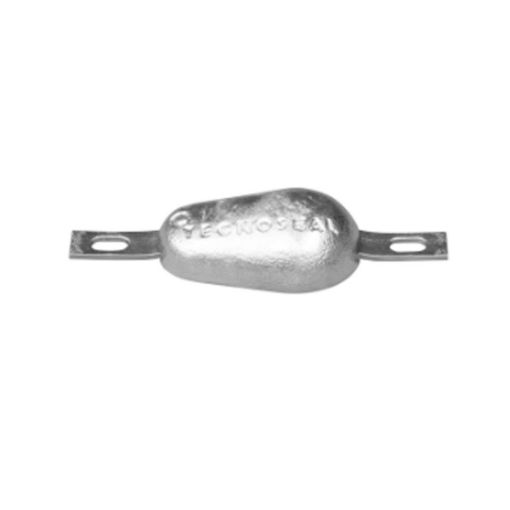 Immagine di 00351/2/B tear drop bolt-on anode 2,1kg with slotted holes H.C.200 in zinco