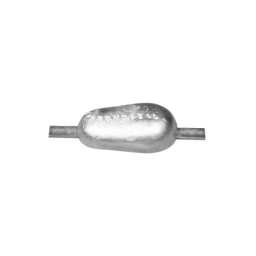 Immagine di 00352/A-AL tear drop bolt-on anode 1kg with slotted holes H.C.200 in alluminio