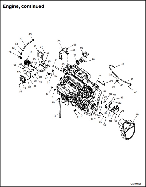 125EOZDJ-GM91658-Engine,-continued-(Keel-Cooled)