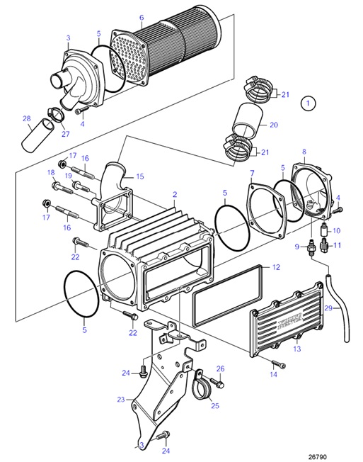 D4-180I-F-54160223-Charge-Air-Cooler-D4-180I-F,-D4-225A-F,-D4-225I-F,-D4-260A-F,-D4-260D-F,-D4-260I-F