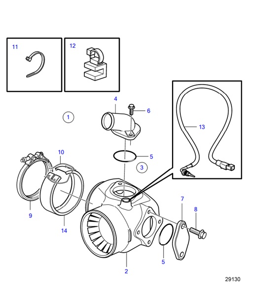 D4-180I-F-54162128-Exhaust-Pipe-Kit,-Inboard-D4-180I-F,-D4-225I-F,-D4-260I-F,-D4-300I-F