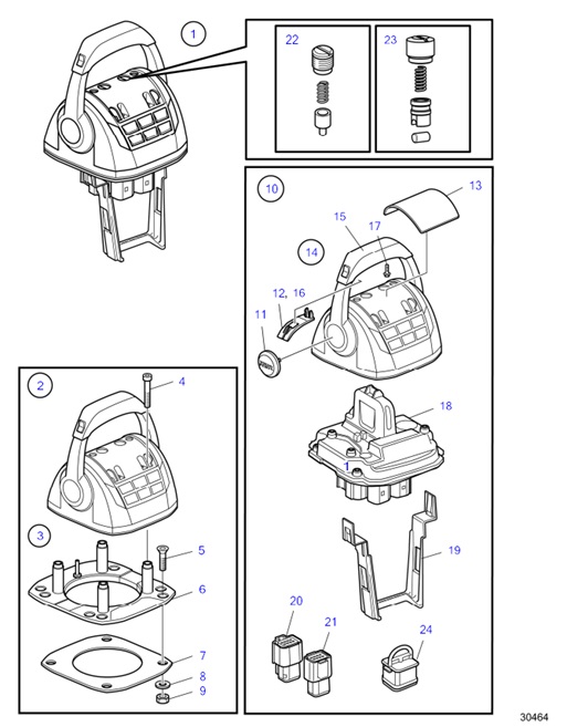 D4-225A-F-54162163-Electronic-Control-with-Trim,-Sterndrive,-EVC-E,-Single-Installation-D4-225A-F,-D4-260A-F,-D4-300A-F