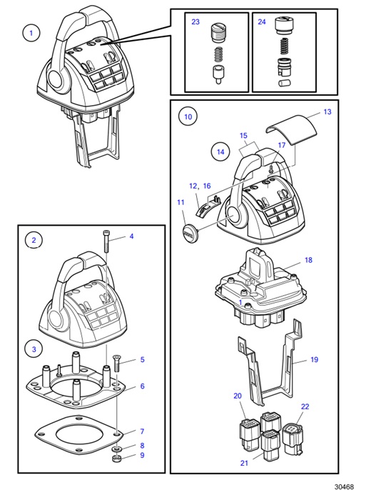 D4-300I-F-54162165-Electronic-Speed-Control-without-Trim-Button,-Inboard-Alt.-IPS,-EVC-D,-EVC-E,-Twin-Installation-D4-180I-F,-D4-225I-F,-D4-260D-F,-D4-260I-F,-D4-300D-F,-D4-300I-F