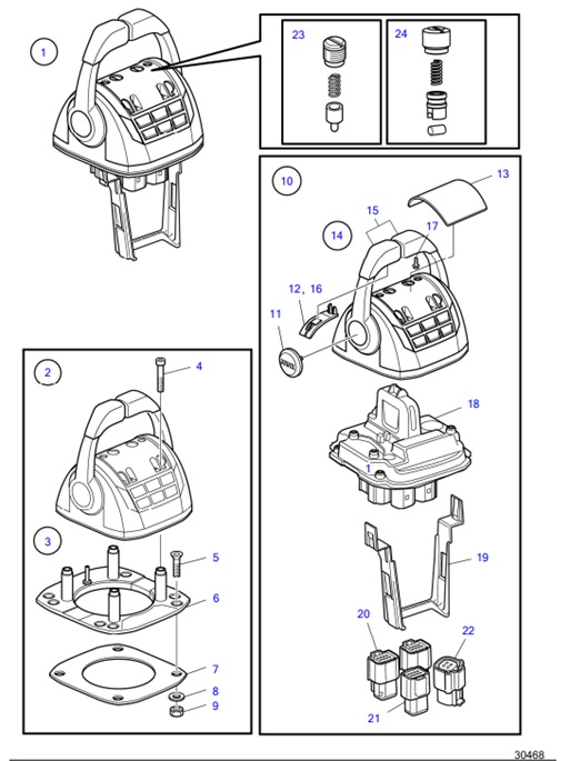 D4-225A-F-54162548-Electronic-Control-with-Trim,-Sterndrive,-EVC-E,-Twin-Installation-D4-225A-F,-D4-260A-F,-D4-300A-F