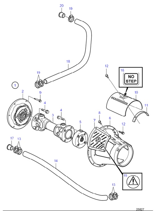 D4-260D-F-54162201-Connecting-Shaft-and-Housing,-Diesel,-335mm-D4-260D-F,-D4-300D-F