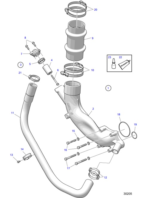 D4-225A-F-54162146-Exhaust-Pipe-and-Cooling-Water-Pipe,-D4,-DPH/DPR-Drive-Uni--D4-225A-F,-D4-260A-F,-D4-300A-F