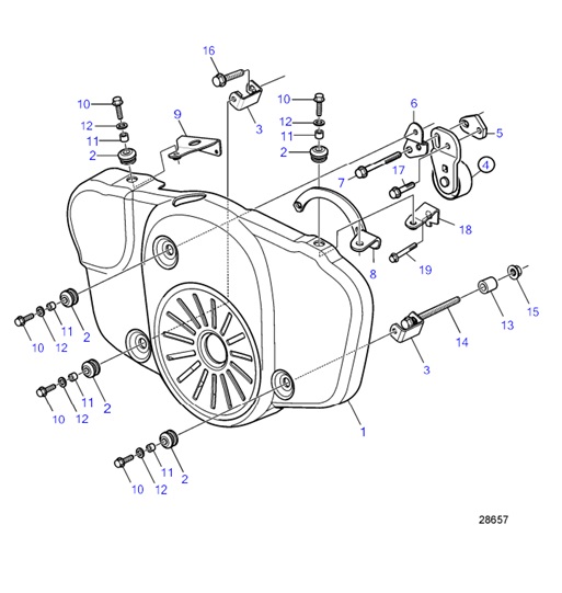 D4-260A-F-54162197-Belt-Guard-for-Engines-with-Compressor.-Extra-Equipment-D4-260A-F,-D4-260D-F,-D4-300A-F,-D4-300D-F