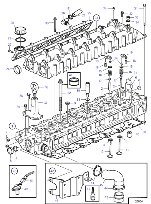 D6-400A-E-54160316-Cylinder-Head,-Exchange-D6-400A-E