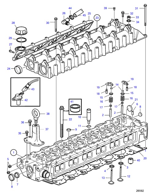 D6-400A-E-54162211-Cylinder-Head,-Exchange-D6-400A-F