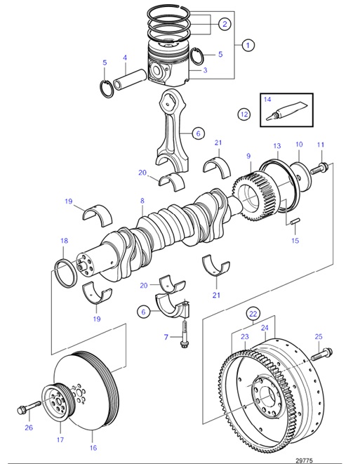 D6-300A-F-54162144-Crank-Mechanism-D6-300A-F,-D6-330A-F,-D6-370A-F