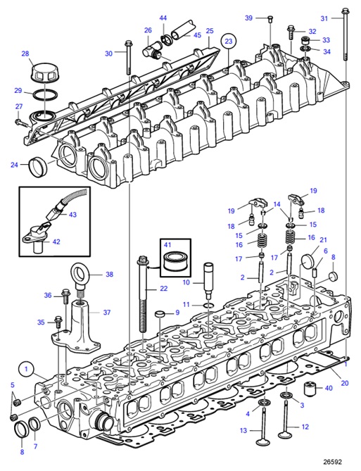 D6-300A-F-54162210-Cylinder-Head,-Exchange-D6-300A-F,-D6-330A-F,-D6-370A-F