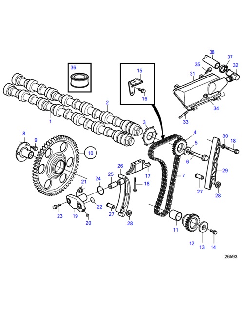 D6-300A-F-54162214-Camshaft-and-Camshaft-Chain-D6-300A-F,-D6-330A-F,-D6-370A-F,-D6-400A-F