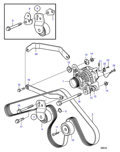 D6-280A-A-54170062-Alternator-with-Installation-Parts.-SN-2006036629