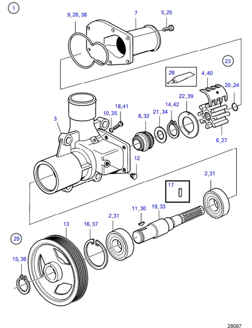 D6-280A-B-54170431-Sea-Water-Pump,-Components