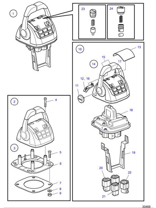 D6-280A-E-54161255-Electronic-Control-with-Trim,-Sterndrive,-EVC-D,-Twin-Installation-D6-280A-E,-D6-310A-E,-D6-330A-E,-D6-370A-E,-D6-400A-E