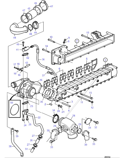 D6-400A-E-54171930-Turbo,-Induction-and-Exhaust-Manifold-D6-400A-E