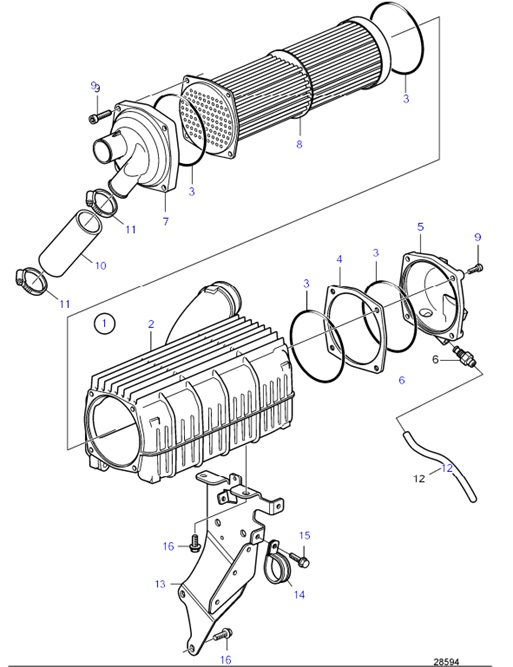 D6-400A-E-54164403-Charge-Air-Cooler-SNA501446-D6-400A-E,-D6-400A-F