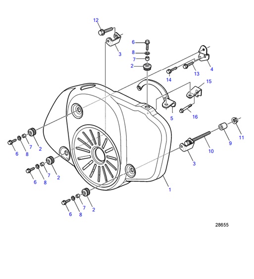 D6-310A-E-54161486-Belt-Guard-for-Engines-without-Compressor.-Extra-Equipment