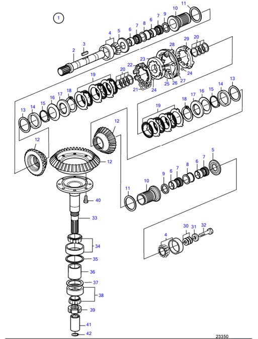 MS25S-A-54142597-Upper-Gear-Unit-Sail-Boat-Drive-Unit-MS25S,-MS25SR,-Components:-RATIO-2.47:1