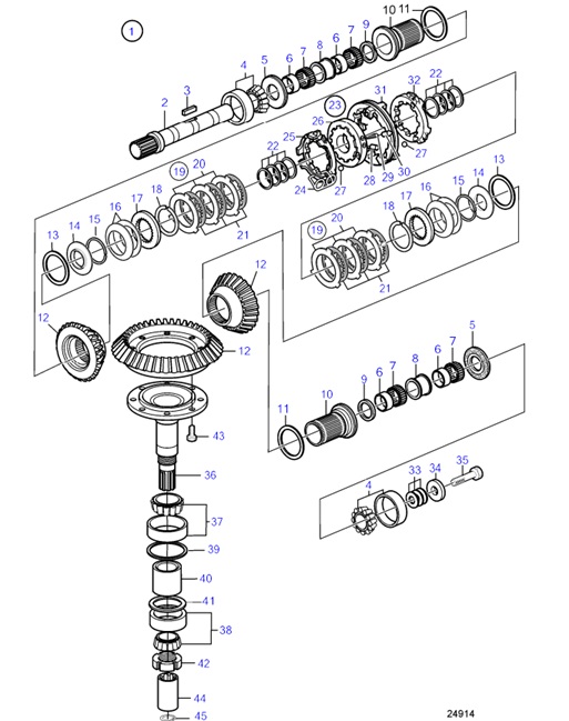 130S-54170487-Upper-Gear-Unit,-Sail-Boat-Drive-Unit-130S,-130SR,-Components