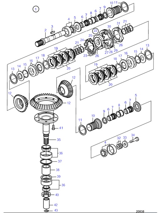 150S-54170433-Upper-Gear-Unit-Sail-Boat-Drive-Unit-150S,-150SR,-Components