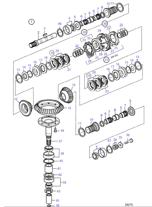 150S-C-54164025-Upper-Gear-Unit-Sail-Boat-Drive-Unit-150S-C,-150SR-C,-Components