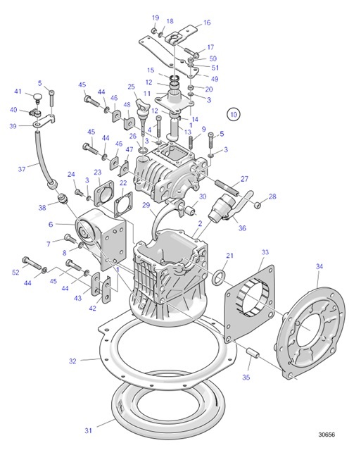 150S-D-54166094-Upper-Gear-Housing-150S-D,-150SR-D:-RATIO-2.19:1