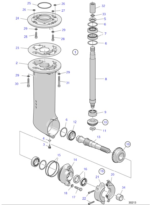 150S-D-54166096-Lower-Gear-S-Drive-150S-D,-150SR-D:-RATIO-2.19:1