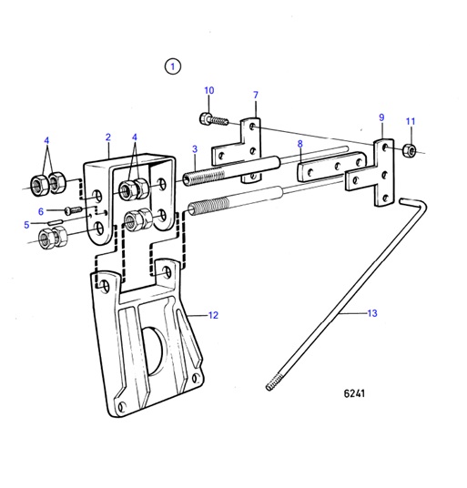 AQ200D-54151722-Steering-Cable-Bracket-Kit,-Flybridge