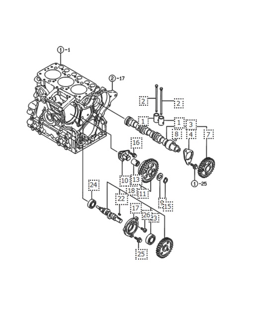 3TNE68-G2A-3TNE68-G2A-ACITM-ALBERO-A-CAMME-E-INGRANAGGIO-DI-TRASMISSIONE-DEL-MOTORE