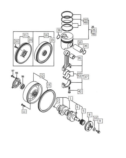 3TNE68-G2A-3TNE68-G2A-AMPM-ALBERO-MOTORE-E-PISTONE-DEL-MOTORE