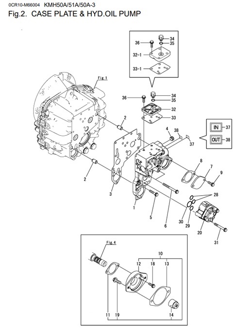 KMH50A-0CR10-M66004-CPHOP-CASE-PLATE-&-HYD.OIL-PUMP