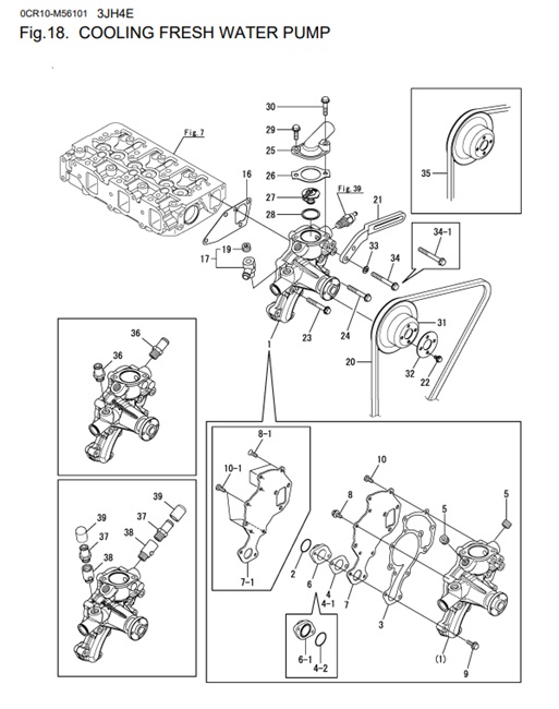 3JH4E-0CR10-M56101-CFWP-COOLING-FRESH-WATER-PUMP