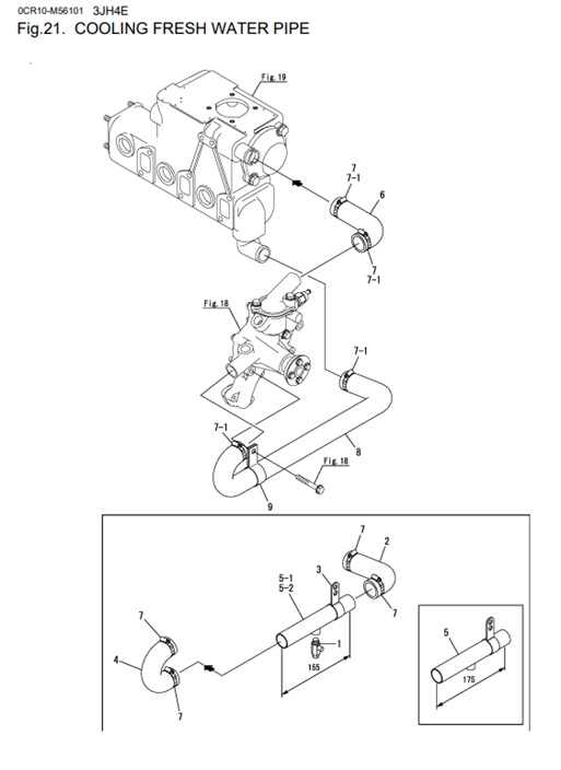 3JH4E-0CR10-M56101-CFWPI-COOLING-FRESH-WATER-PIPE