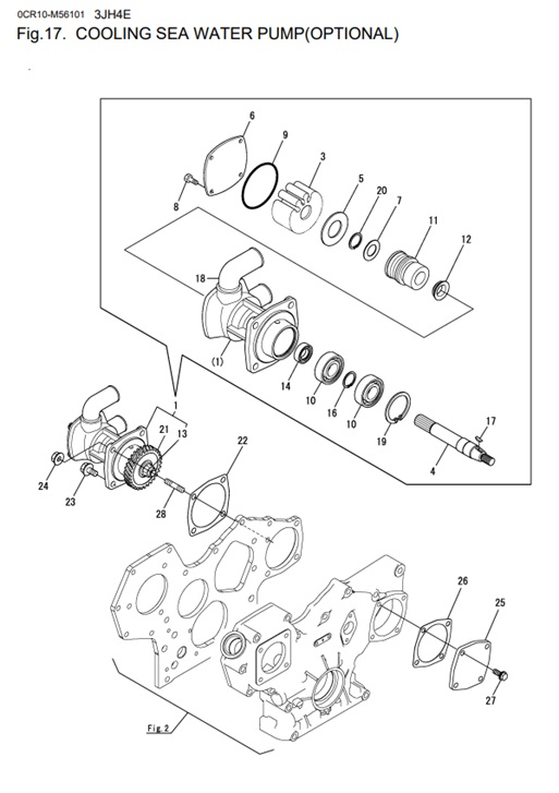 3JH4E-0CR10-M56101-CSWP2-COOLING-SEA-WATER-PUMP(OPTIONAL)