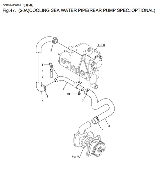 3JH4E-0CR10-M56101-CSWPI2-COOLING-SEA-WATER-PIPE-(REAR-PUMP-SPEC.:OPTIONAL)