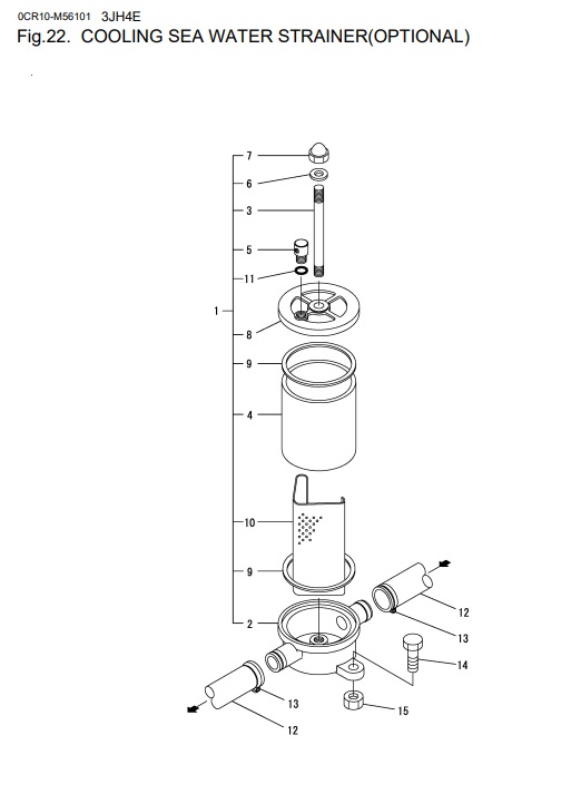 3JH4E-0CR10-M56101-CSWS-COOLING-SEA-WATER-STRAINER-(OPTIONAL)