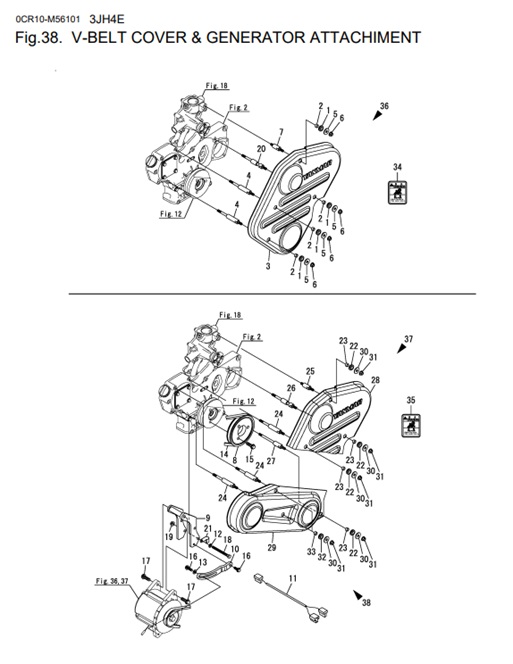 3JH4E-0CR10-M56101-VCGA-V.BELT-COVER-&-GENERATOR-ATTACHIMEMT