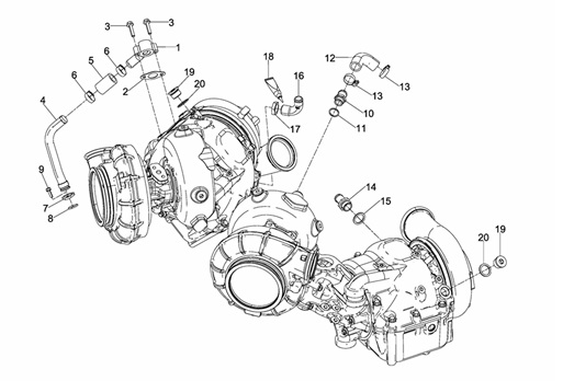 D2868LE433-007009000035-TURBOCOMPRESSORE-CONDOTTE-ACQUA-DI-RAFFREDDAMEN