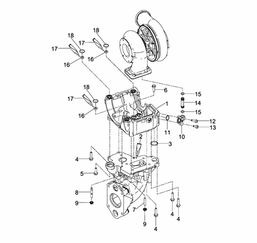 D2868LE433-007009000061-TURBOCOMPRESSORE-SIN.-PARTE-INFERIORE-DELLA-SCATOLA