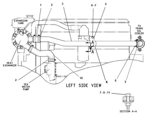 3116 MARINE ENGINE 4KG 7C7000 LIEA AUSILIARIA POMPA ACQUA MARE - IMC