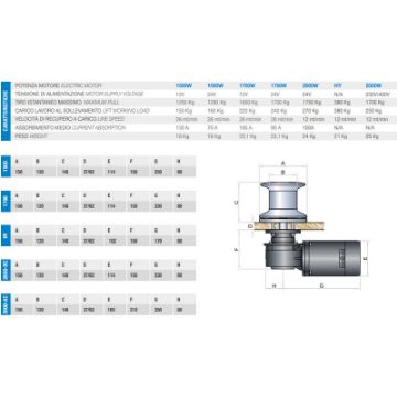 Immagine di HE1012D Tonneggio acciaio HERON 1000W 12V