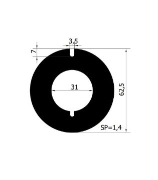 Immagine di 6967 ANELLO RAS. 62.5x31x1.5 INOX