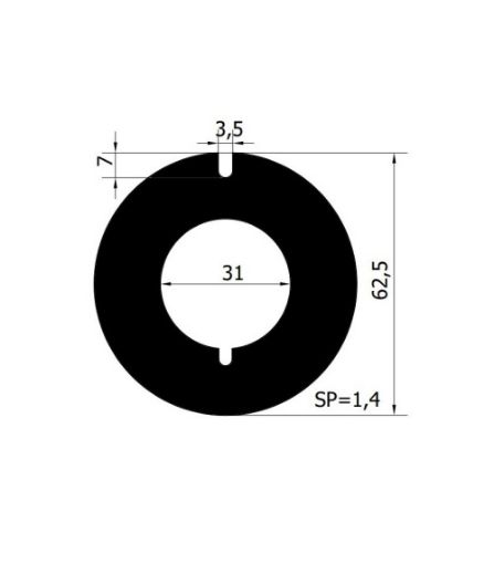 Immagine di 6967 ANELLO RAS. 62.5x31x1.5 INOX