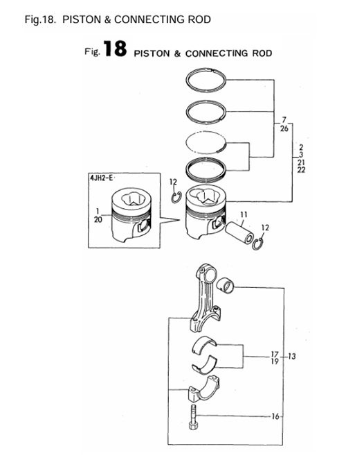 4JH2-DTE-(88Hp)-0CR10-M35102-PCR-PISTON-&-CONNECTING-ROD